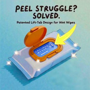 Annoying Wet Wipes Label? Our Patented Design Solves the "Peel Struggle"